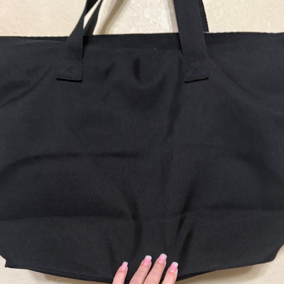 Rae Dunn Black insulated Tote with Black-and-White Gingham Top - Picture 7 of 7